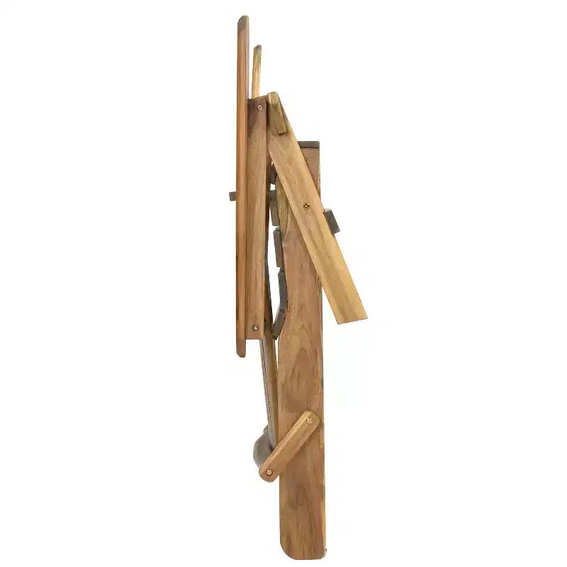 Sedia Adirondack Pieghevole Zeus & Ruta, Sedia a Sdraio da Esterno in Legno con Schienale a Doghe e Braccioli Ampi, Finitura Teak