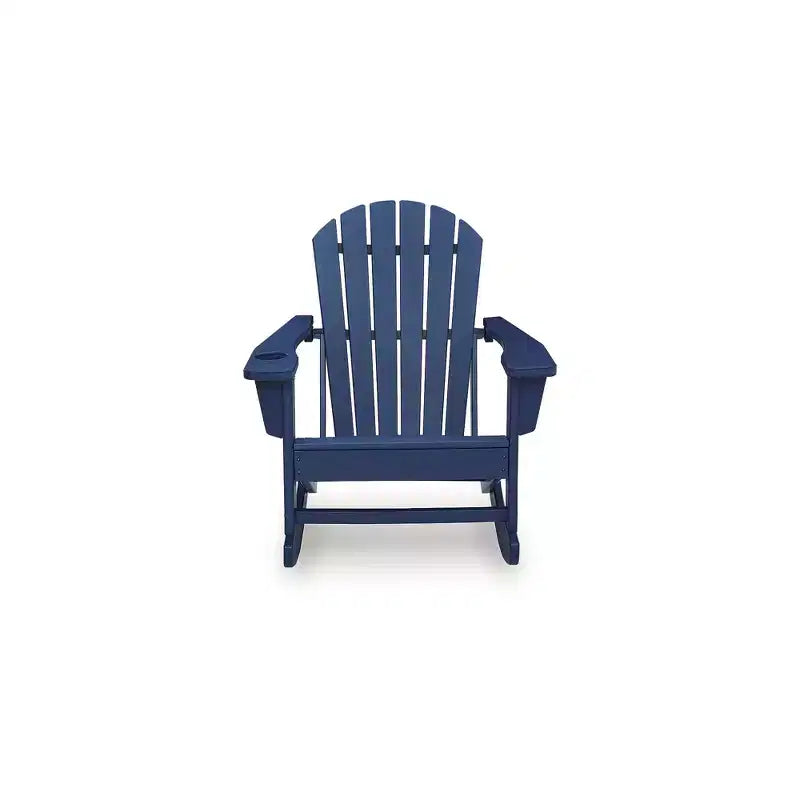 Signature Design by Ashley Sundown Treasure Sedia a Dondolo da Esterno Adirondack, HDPE MEGA-TUFF, Blu