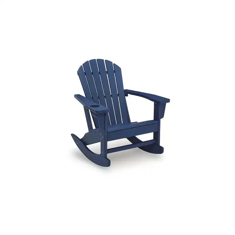 Signature Design by Ashley Sundown Treasure Sedia a Dondolo da Esterno Adirondack, HDPE MEGA-TUFF, Blu
