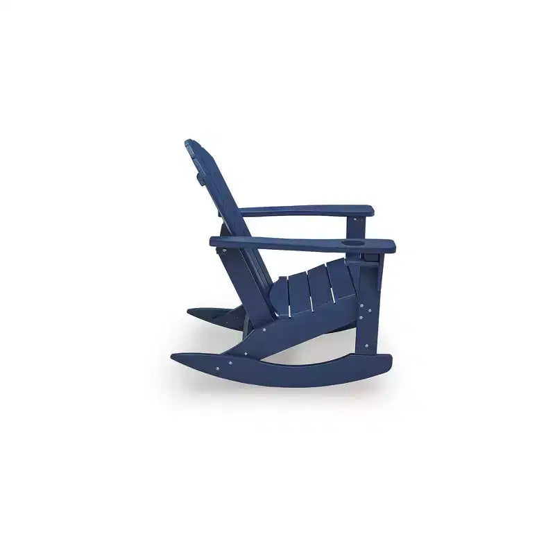 Signature Design by Ashley Sundown Treasure Sedia a Dondolo da Esterno Adirondack, HDPE MEGA-TUFF, Blu