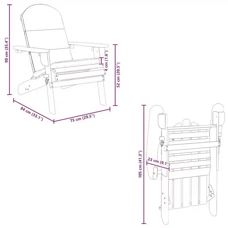 vidaXL Chaise de jardin Bois naturel Bois d'acacia massif Standard Pliable