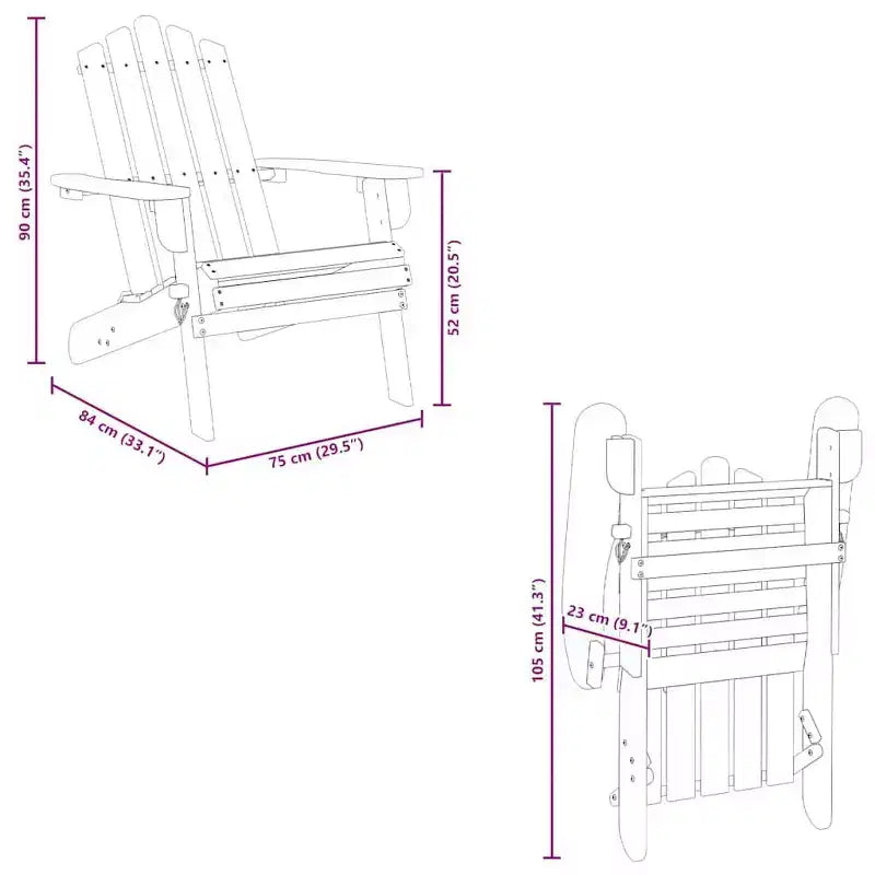 vidaXL Chaise de jardin Bois naturel Bois d'acacia massif Standard Pliable