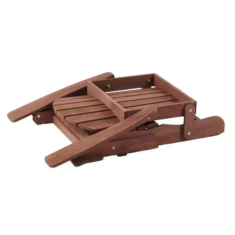 Chaise de jardin pliante Adirondack en bois avec dossier et assise, chaise de patio en bois