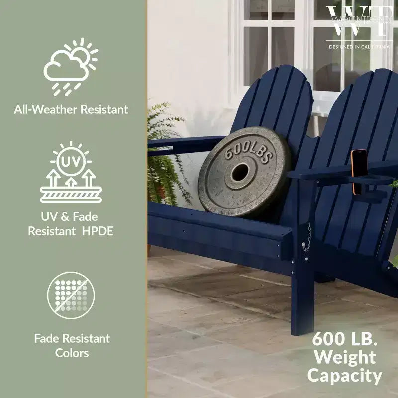 Banc de jardin pliant WestinTrends St. Augustine d'extérieur en HDPE de 49 po