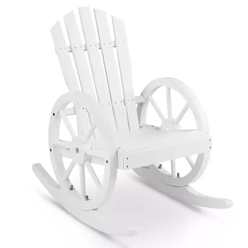 Karl Home | Sedia a dondolo da esterno in legno stile carro Adirondack da 23,5 pollici