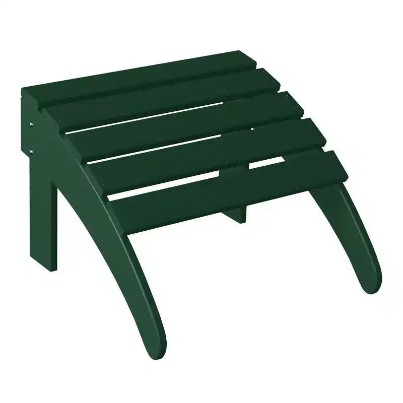 WestinTrends Highland Ensemble 4 Pièces Chaises Adirondack d'Extérieur en PEHD avec Ottomans et Porte-Gobelets, Vert Foncé