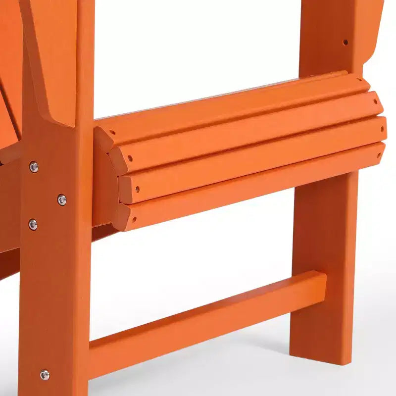 Set di 4 sedie Adirondack con pouf e portabicchieri WestinTrends Highland, in HDPE, colore arancione, per esterni