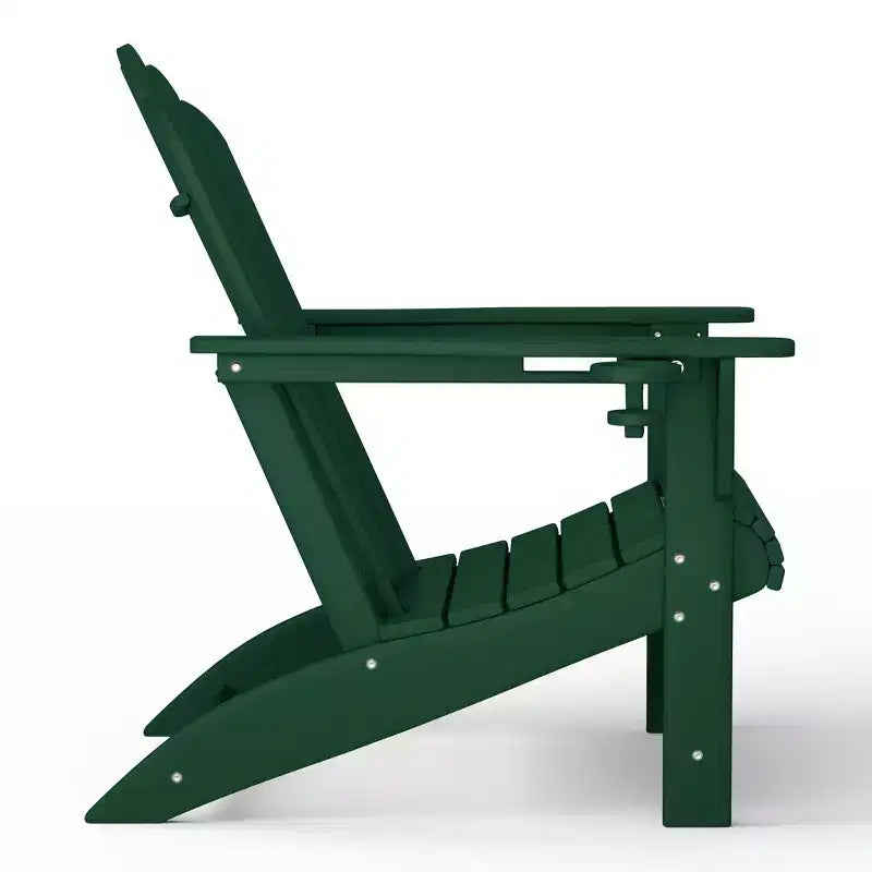 WestinTrends Highland Set Sedia Adirondack a 5 Pezzi con Pouf Pieghevole e Tavolo, Verde Scuro
