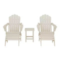 WestinTrends Highland 5-Piece Adirondack Chair with Folding Ottoman and Table Set, Sand