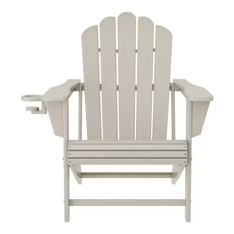 WestinTrends Highland Set da 3 Pezzi da Esterno Patio in HDPE, Sedie Adirondack con Portabicchieri e Tavolino, Sabbia