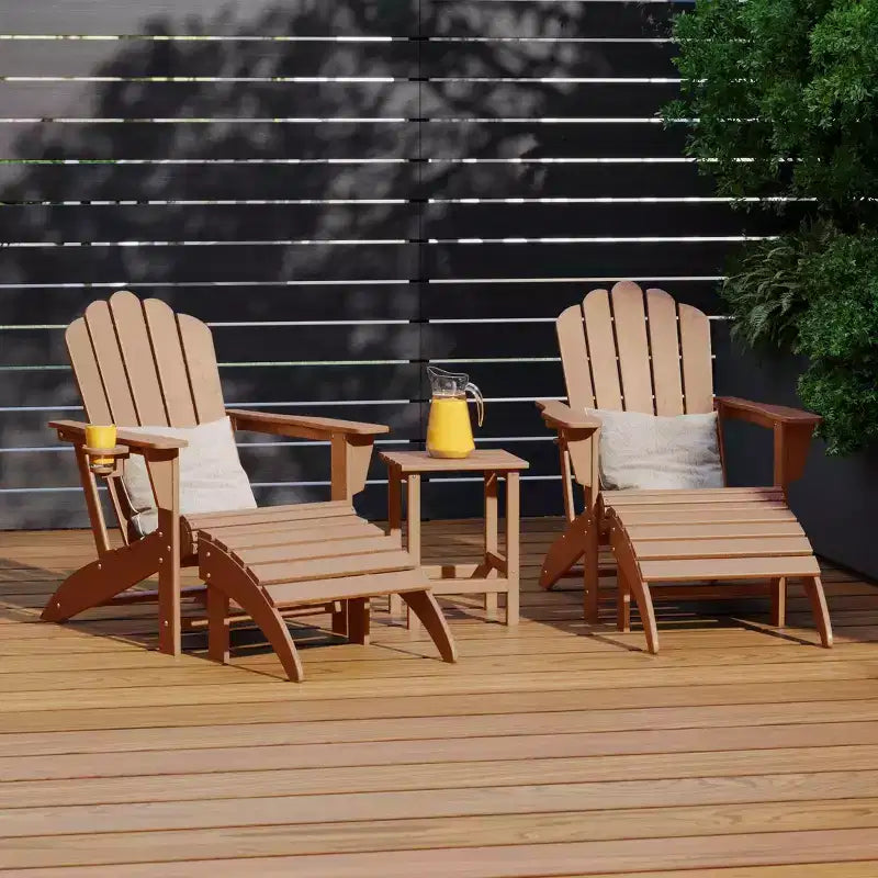 WestinTrends Highland Set di Sedie Adirondack da 5 pezzi, Teak