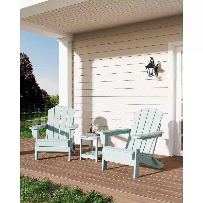 Sedie Adirondack in HDPE, sedia da esterno resistente alle intemperie, capacità di carico elevata 172 kg, nessun montaggio richiesto, per esterni, patio, prato
