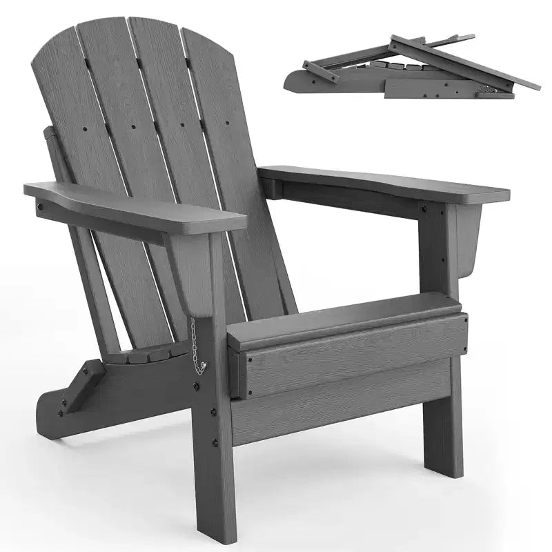 Chaises Adirondack en PEHD, Chaise d'extérieur résistante aux intempéries, Capacité robuste de 172 kg, Aucun assemblage requis, pour l'extérieur, le patio, la pelouse