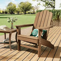 Durable HDPE Adirondack Patio Chair with Realistic Wood Grain Texture,All-Weather Wicker Lawn&Garden Seating for Backyard Deck Outdoor,1 Pack