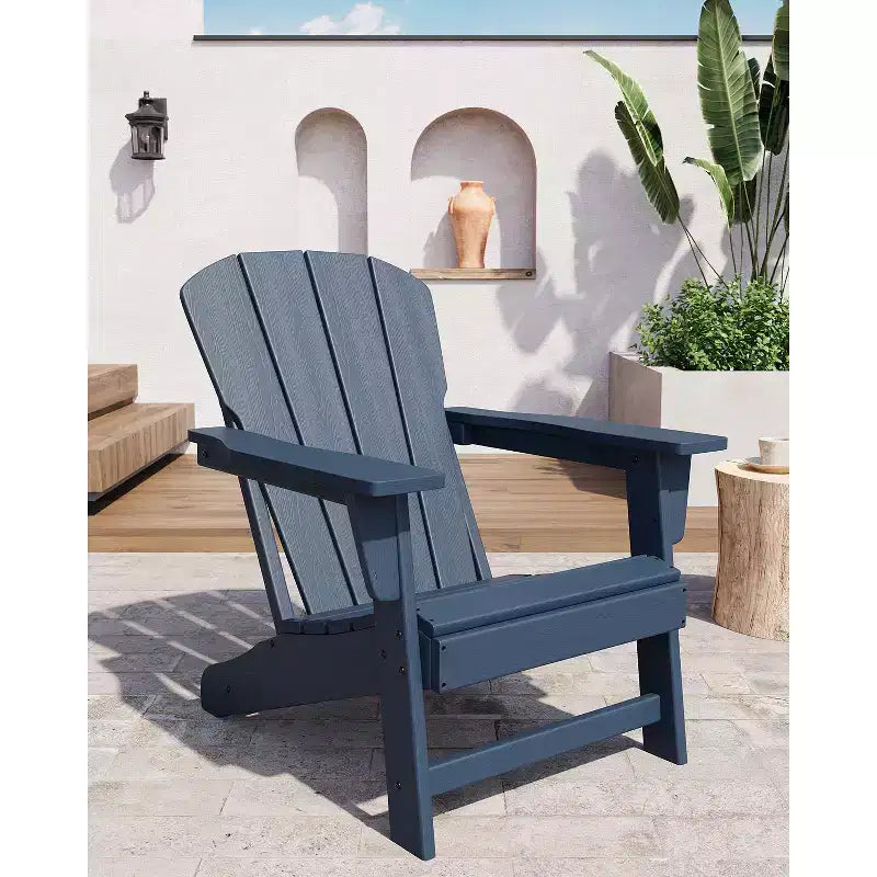 Sedia Adirondack Moderna Oversize in Plastica, Sedia da Giardino Ergonomica Resistente alle Intemperie Impilabile per Patio Esterno, Cortile, Giardino, Prato, Bordo Piscina, Spiaggia