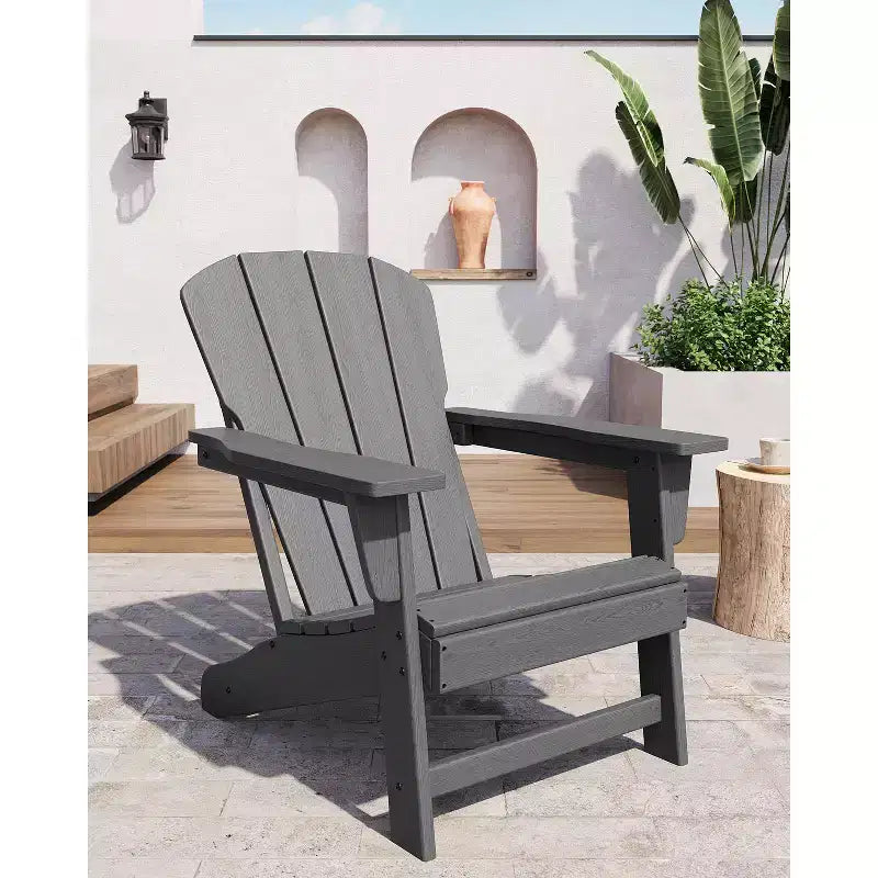 Sedia Adirondack Moderna Oversize in Plastica, Sedia da Giardino Ergonomica Resistente alle Intemperie Impilabile per Patio Esterno, Cortile, Giardino, Prato, Bordo Piscina, Spiaggia