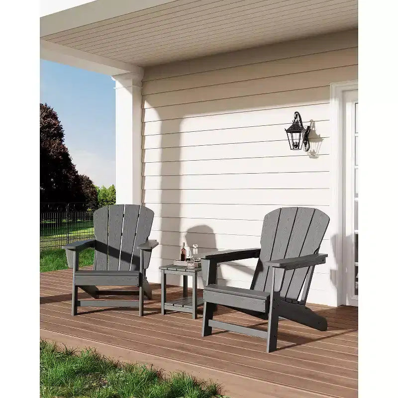 Sedia Adirondack Moderna Oversize in Plastica, Sedia da Giardino Ergonomica Resistente alle Intemperie Impilabile per Patio Esterno, Cortile, Giardino, Prato, Bordo Piscina, Spiaggia