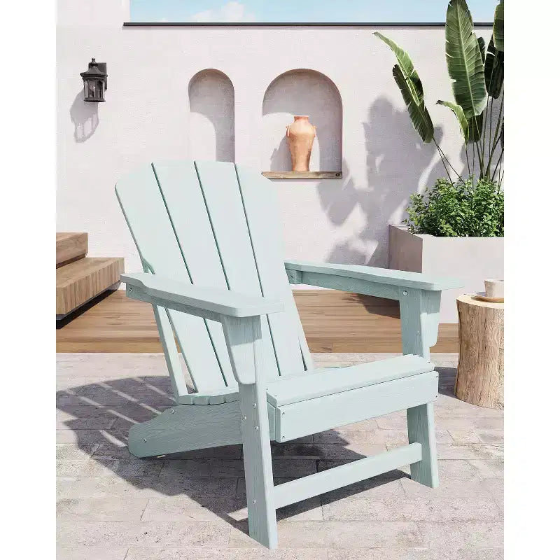 Sedia Adirondack Moderna Oversize in Plastica, Sedia da Giardino Ergonomica Resistente alle Intemperie Impilabile per Patio Esterno, Cortile, Giardino, Prato, Bordo Piscina, Spiaggia