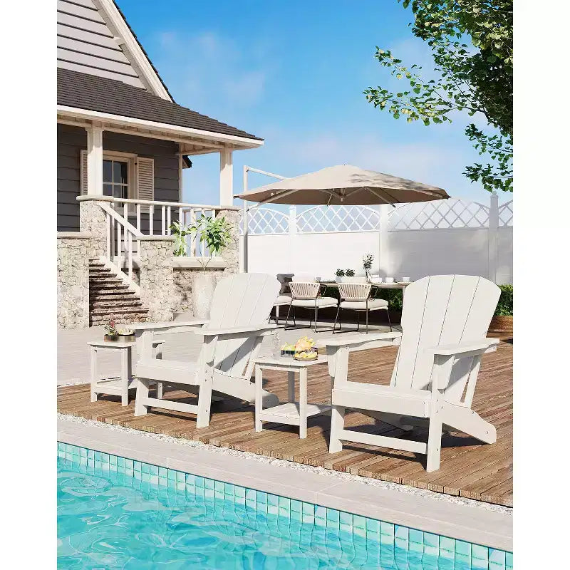 Sedia Adirondack Moderna Oversize in Plastica, Sedia da Giardino Ergonomica Resistente alle Intemperie Impilabile per Patio Esterno, Cortile, Giardino, Prato, Bordo Piscina, Spiaggia