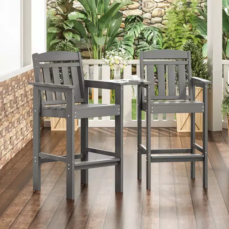 Sgabelli da bar da esterno GDFStudio Laura Tall Adirondack con vassoio (set da 2)
