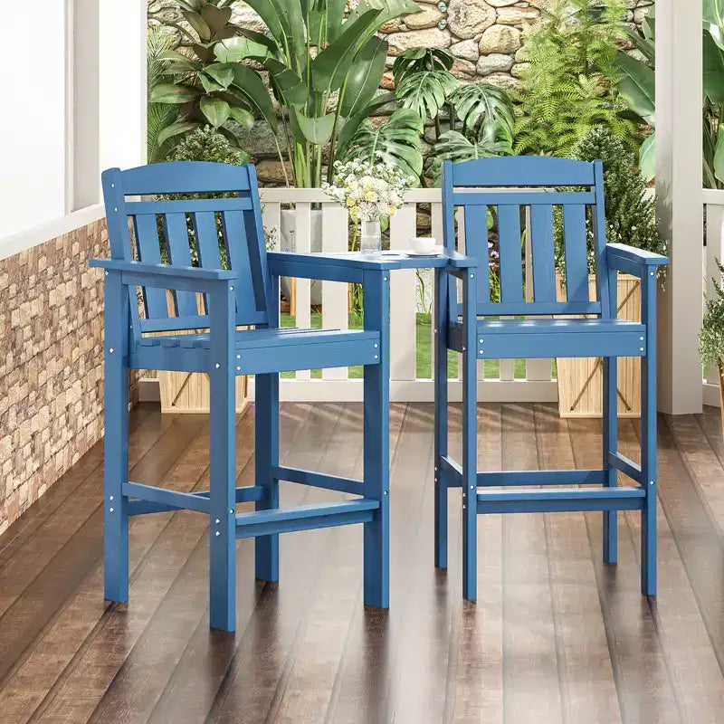 Sgabelli da bar da esterno GDFStudio Laura Tall Adirondack con vassoio (set da 2)