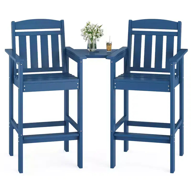 Sgabelli da bar da esterno GDFStudio Laura Tall Adirondack con vassoio (set da 2)
