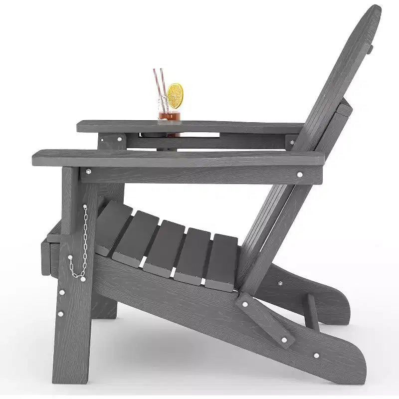 Set di Sedie Pieghevoli Adirondack da Esterno, Sedie Adirondack Resistenti alle Intemperie per Patio, Esterno, Terrazzo, Sedie da Falò