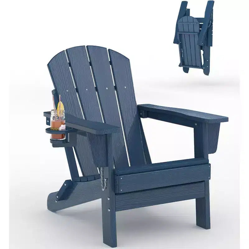 Lot de chaises de patio pliantes Adirondack, chaises d'extérieur Adirondack résistantes aux intempéries pour terrasse, extérieur, pont, chaises de feu de camp.