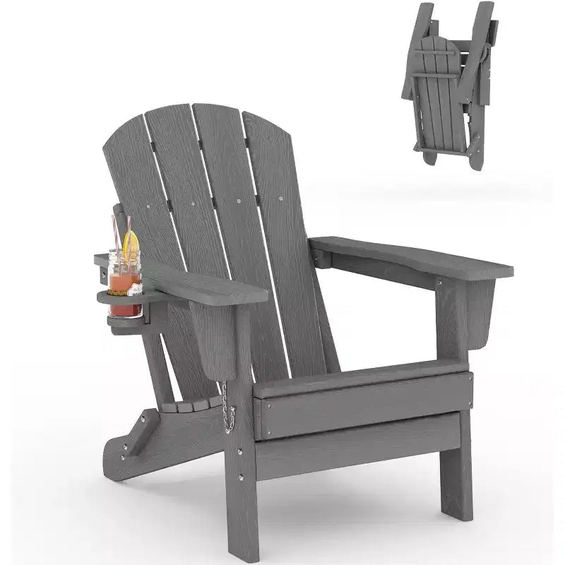 Lot de chaises de patio pliantes Adirondack, chaises d'extérieur Adirondack résistantes aux intempéries pour terrasse, extérieur, pont, chaises de feu de camp.