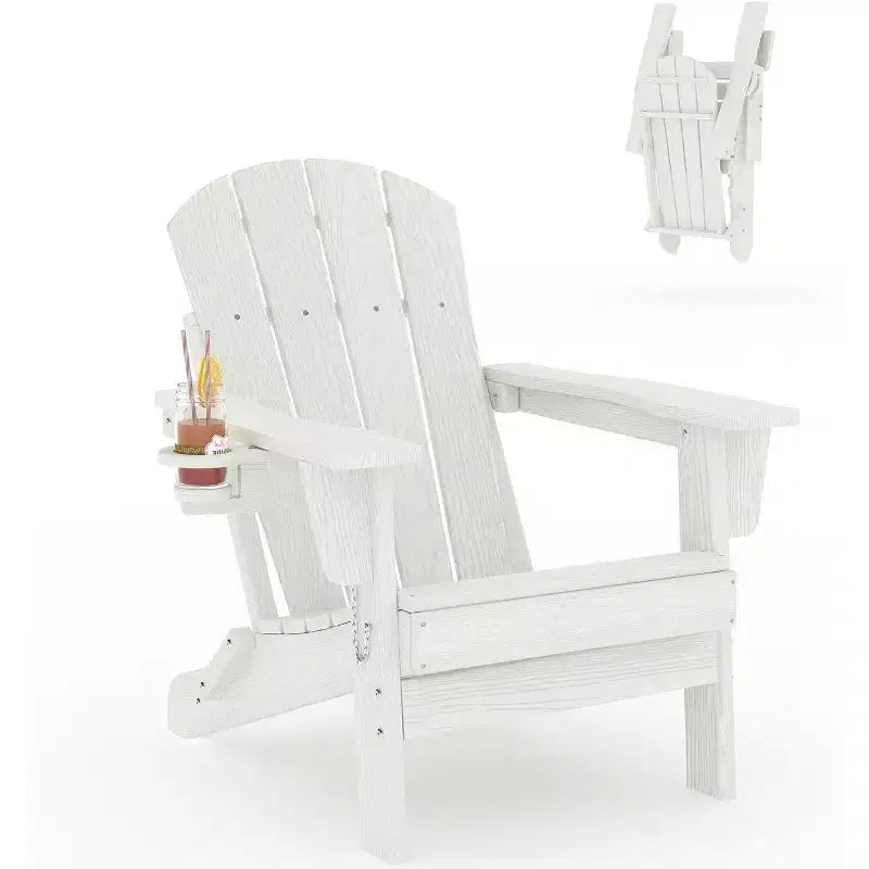 Lot de chaises de patio pliantes Adirondack, chaises d'extérieur Adirondack résistantes aux intempéries pour terrasse, extérieur, pont, chaises de feu de camp.