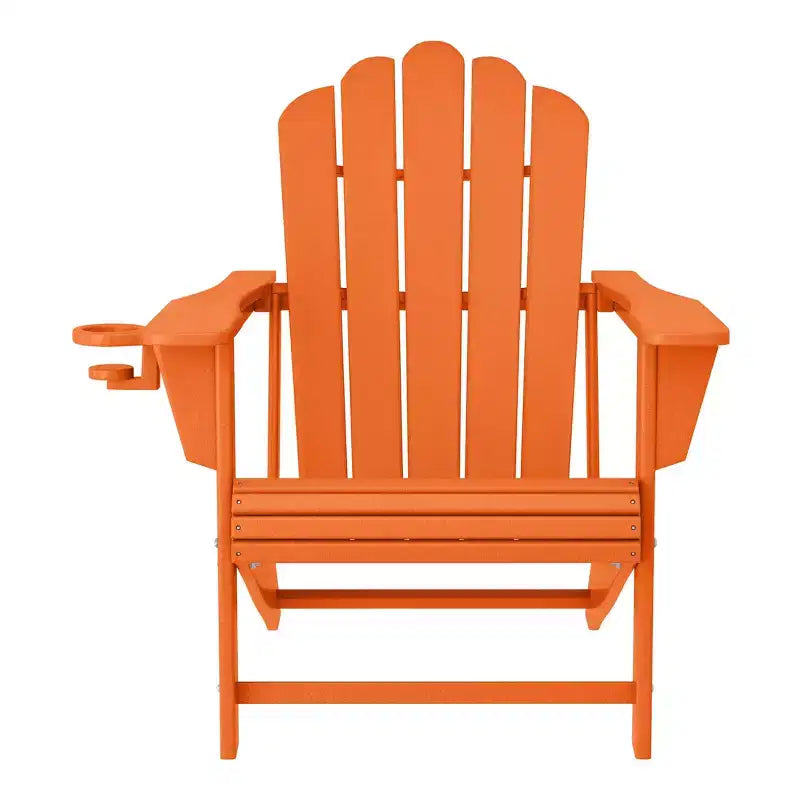WestinTrends Highland Ensemble de 3 chaises Adirondack orange avec porte-gobelet et table