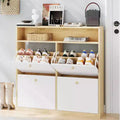 Narrow Wooden Entryway Shoe Cabinet with 4 Flip Drawers & Open Shelf, Freestanding Shoe Storage Organizer for Entryway, Hallway and Bedroom