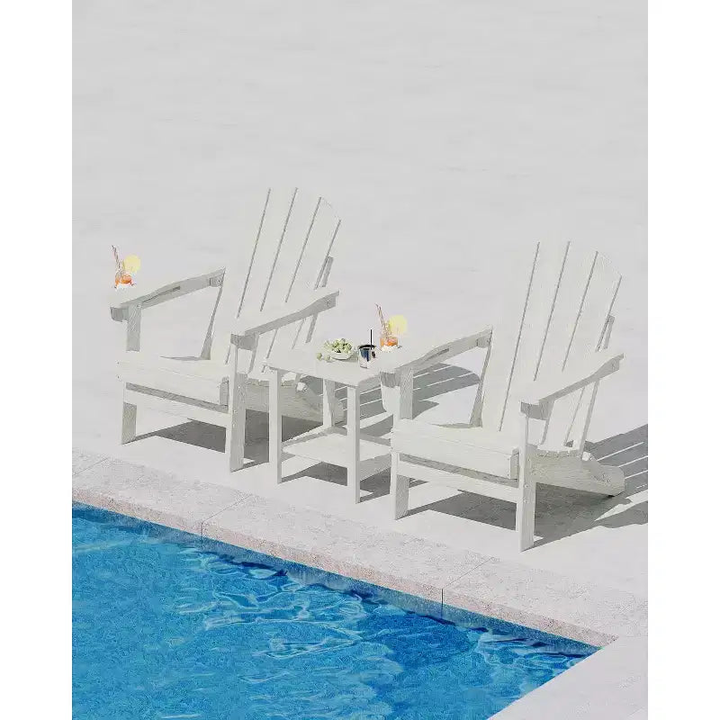 Chaise de patio Adirondack pliable | PEHD résistant aux intempéries, capacité de 172 kg | Pliable et durable avec texture grain de bois | Idéal pour terrasse, pelouse
