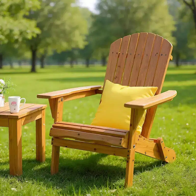 VINGLI Sedie Adirondack Pieghevoli Set da 2, Sedie Adirondack in Legno per Esterni, Sedie Pieghevoli per Focolare per Patio, Barbecue, Portico, Cortile, Piscina