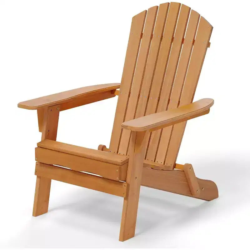 VINGLI Sedie Adirondack Pieghevoli Set da 2, Sedie Adirondack in Legno per Esterni, Sedie Pieghevoli per Focolare per Patio, Barbecue, Portico, Cortile, Piscina