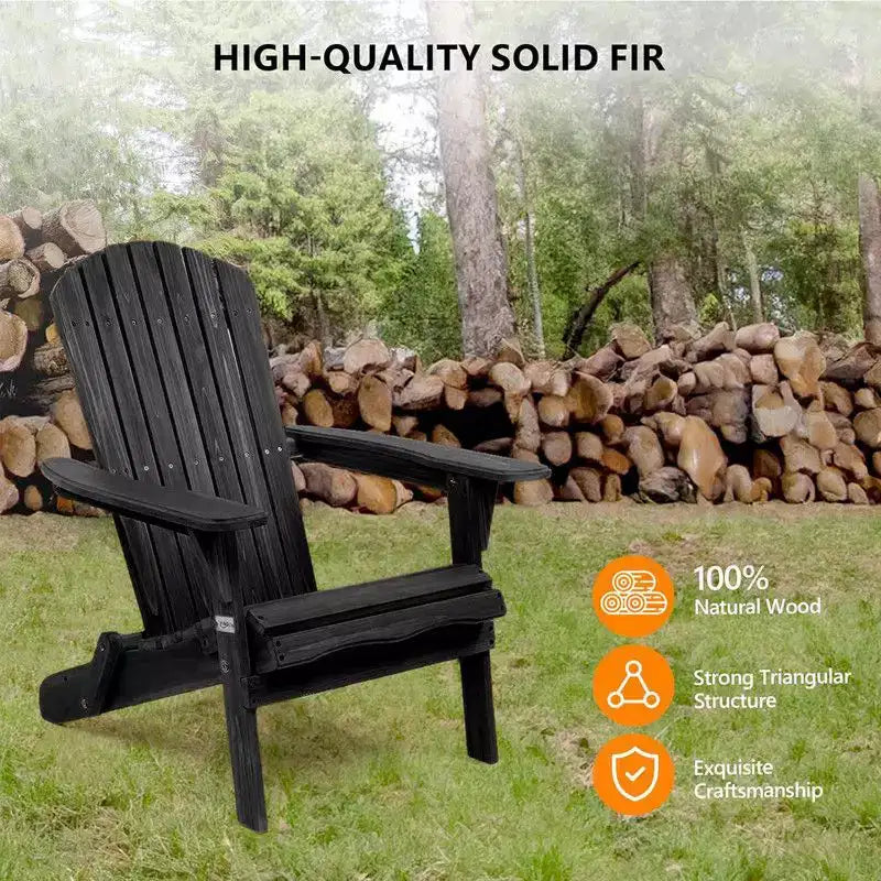 Karl Home 2 sedie Adirondack pieghevoli in legno massello