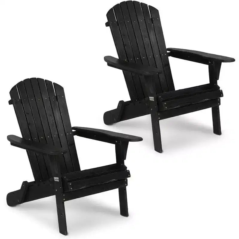 Karl Home 2 sedie Adirondack pieghevoli in legno massello