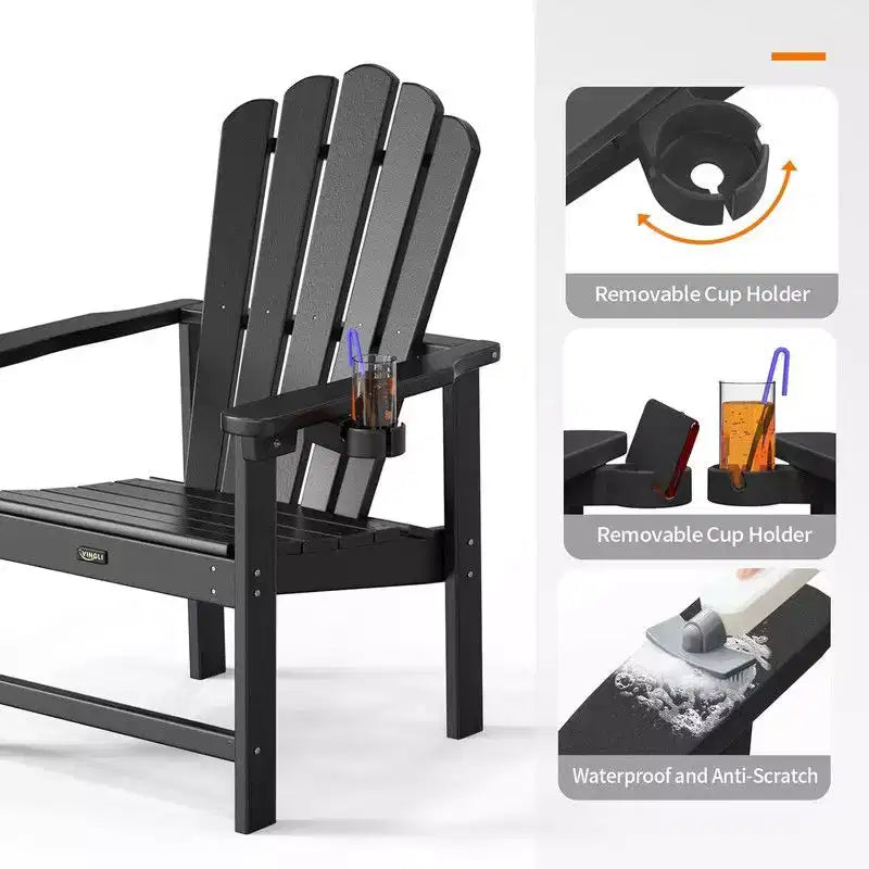 Karl Home 1 Pezzo HDPE Sedia Adirondack Pieghevole Impilabile da Giardino