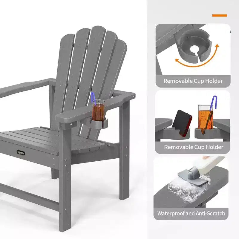 Karl Home 1 Pezzo HDPE Sedia Adirondack Pieghevole Impilabile da Giardino