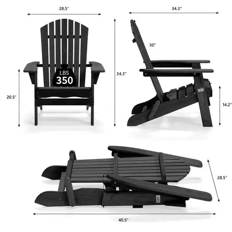 Sedia Adirondack Pieghevole Karl Home in Legno Massello