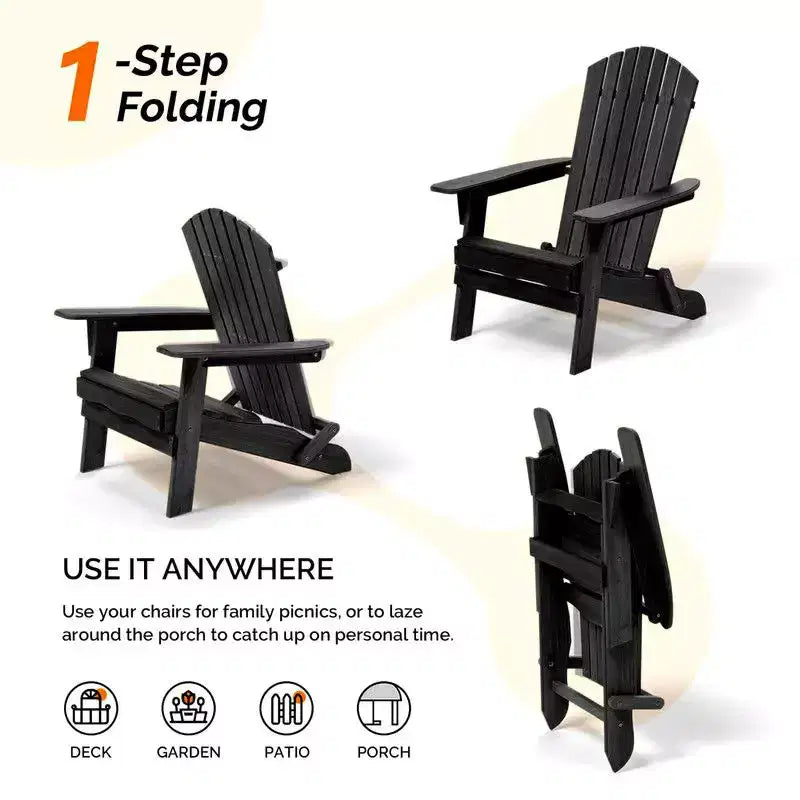 Sedia Adirondack Pieghevole Karl Home in Legno Massello