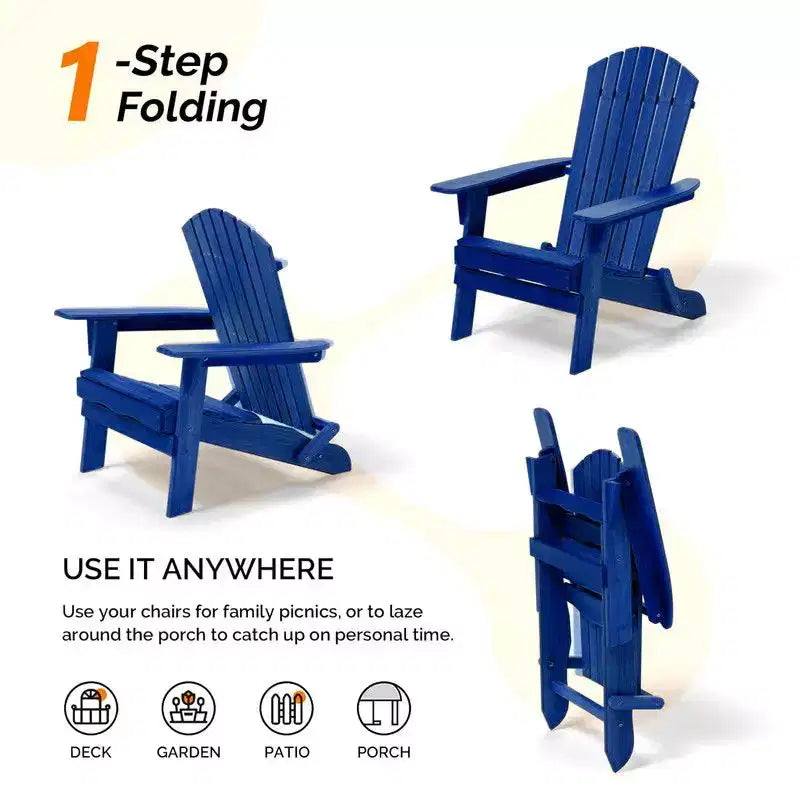 Sedia Adirondack Pieghevole Karl Home in Legno Massello