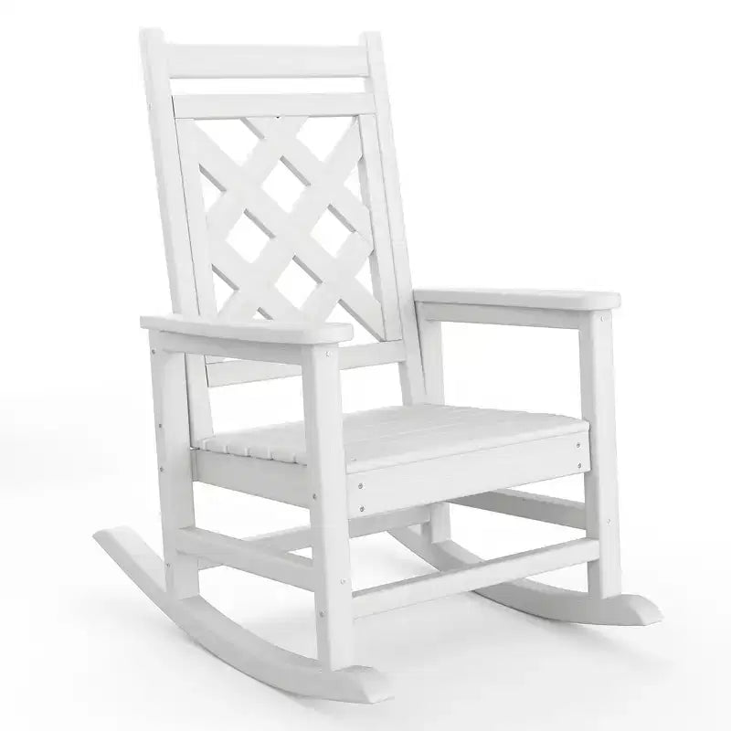 Sedie a dondolo Adirondack da esterno, Sedia a dondolo Adirondack in HDPE per tutte le stagioni, Sedie a dondolo da portico per patio, prato, portico, terrazza