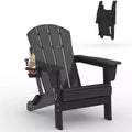 Folding Adirondack Chairs with Cup Holders - 24W x 32D x 36H All-Weather HDPE Outdoor Chairs for Patio, Deck & Garden