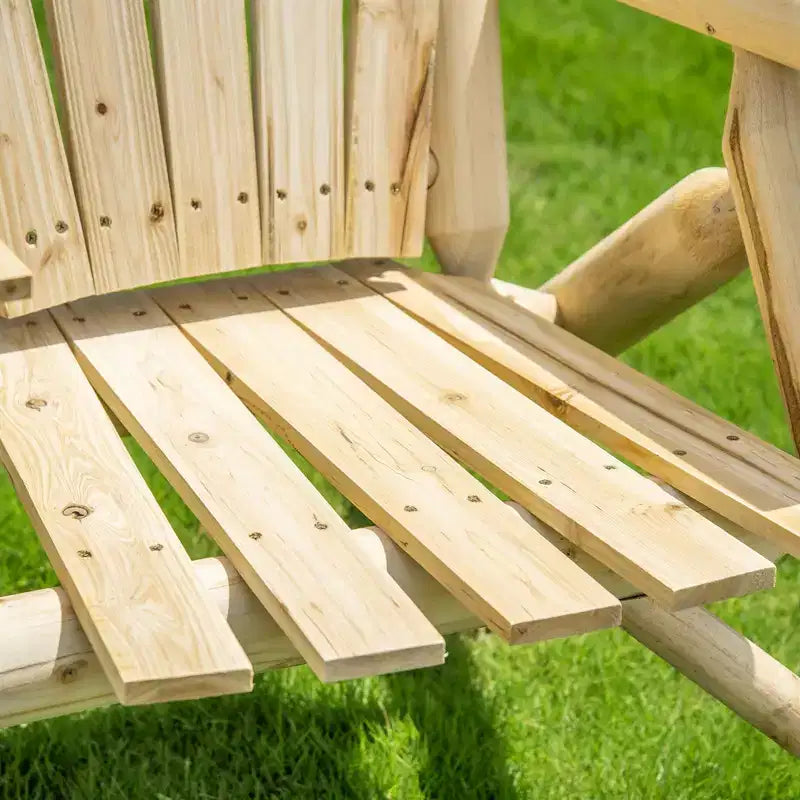 Sedia Adirondack in Legno a 2 Posti, Panca da Giardino con Tavolino, Divanetto da Esterno per Falò per Veranda, Terrazza