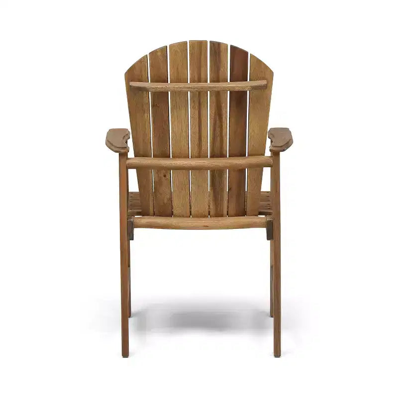 Sedie da pranzo Adirondack da esterno in legno di acacia resistenti alle intemperie (set da 2), finitura naturale