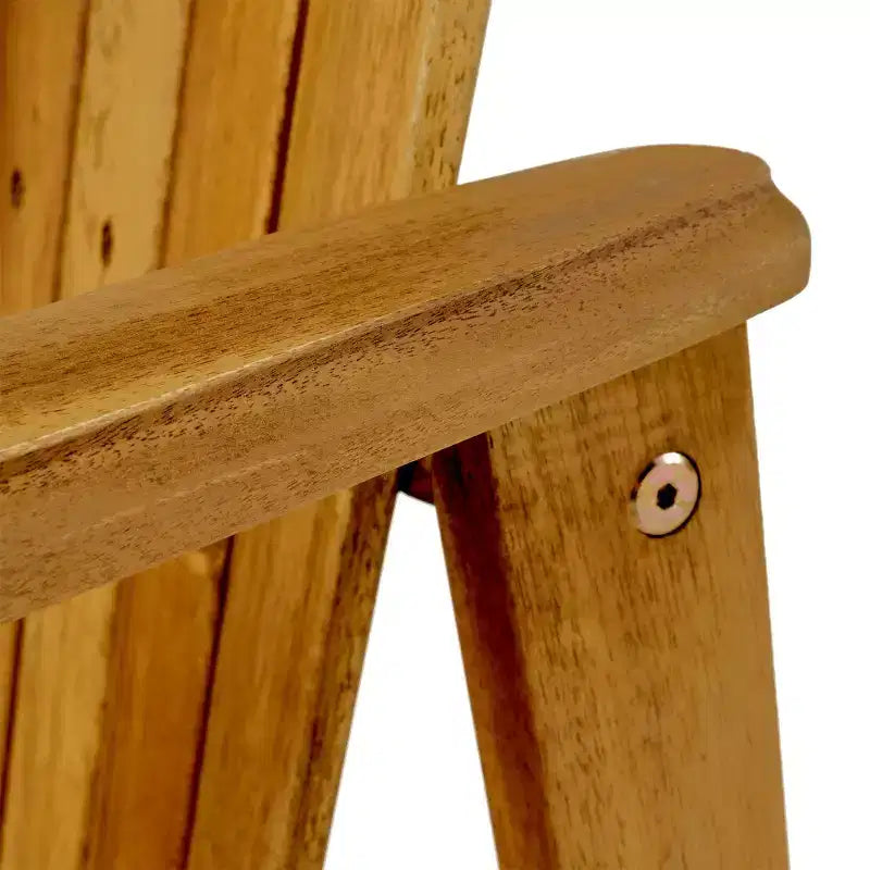 Sedie da pranzo Adirondack da esterno in legno di acacia resistenti alle intemperie (set da 2), finitura naturale