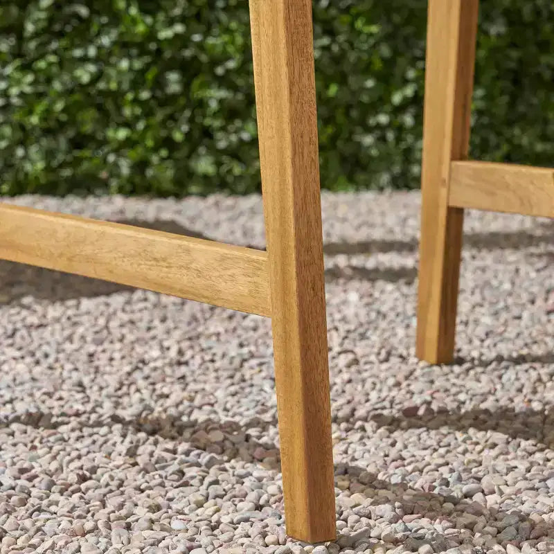 Sedie da pranzo Adirondack da esterno in legno di acacia resistenti alle intemperie (set da 2), finitura naturale