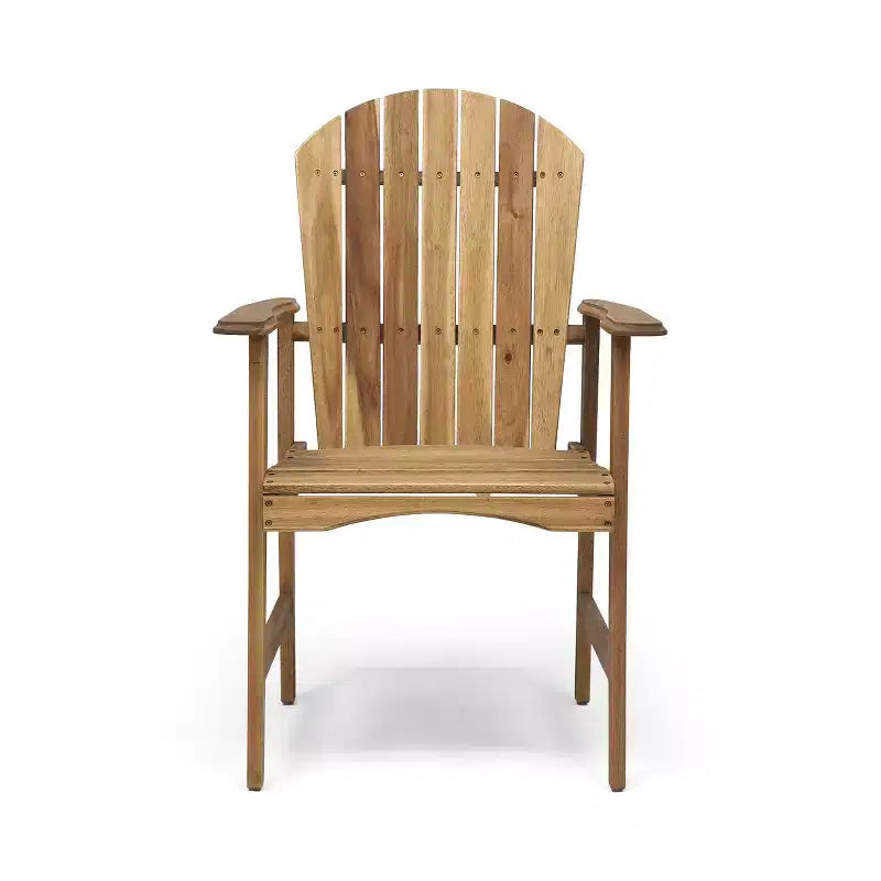Sedie da pranzo Adirondack da esterno in legno di acacia resistenti alle intemperie (set da 2), finitura naturale