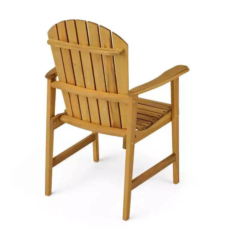Sedie da pranzo Adirondack da esterno in legno di acacia resistenti alle intemperie (set da 2), finitura naturale